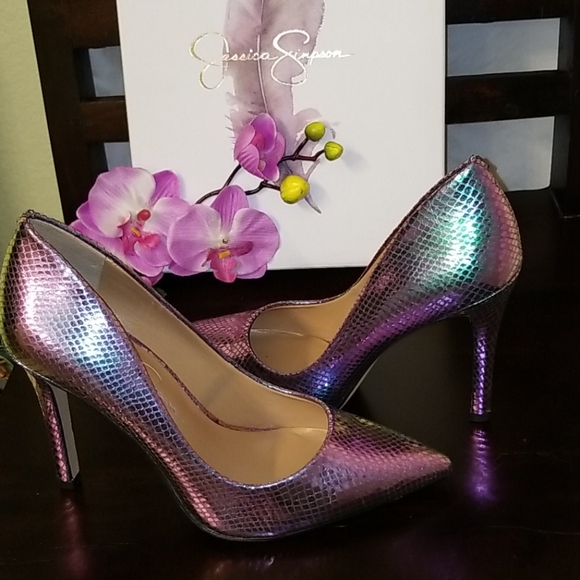 jessica simpson iridescent shoes